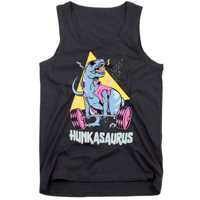 Hunkasaurus T rex Dinosaur Funny Gym & Workout Tank Top