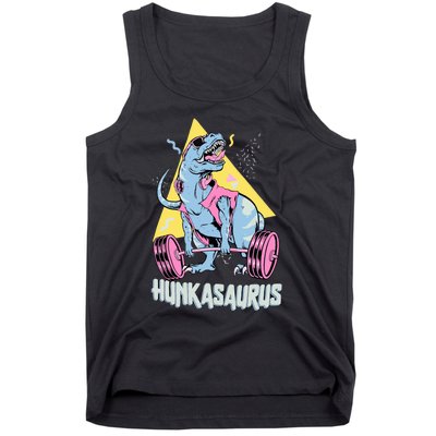 Hunkasaurus T rex Dinosaur Funny Gym & Workout Tank Top