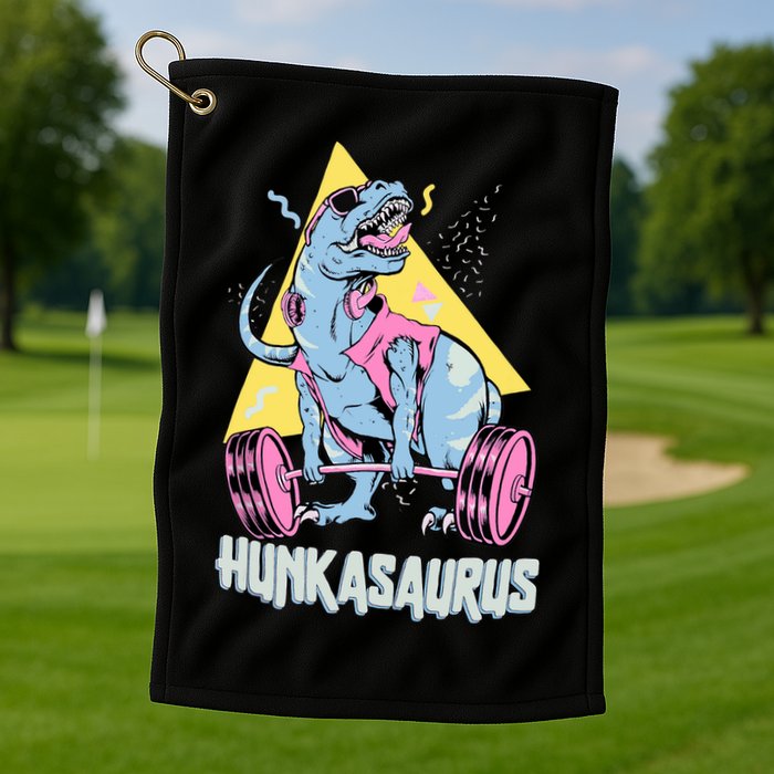 Hunkasaurus T rex Dinosaur Funny Gym & Workout Golf Towel