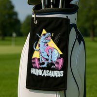 Hunkasaurus T rex Dinosaur Funny Gym & Workout Golf Towel