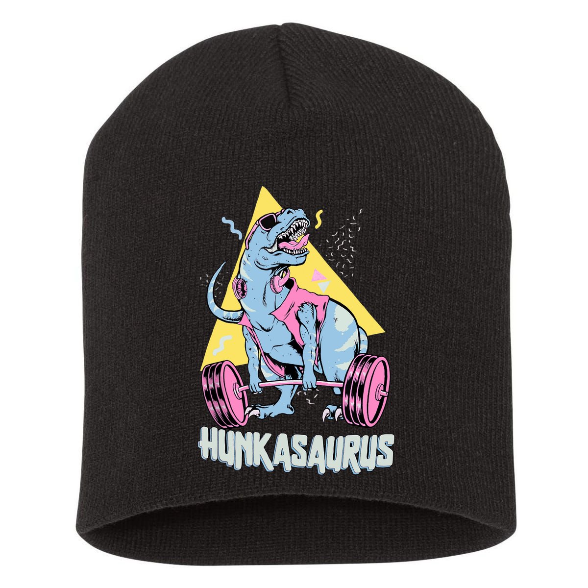 Hunkasaurus T rex Dinosaur Funny Gym & Workout Short Acrylic Beanie