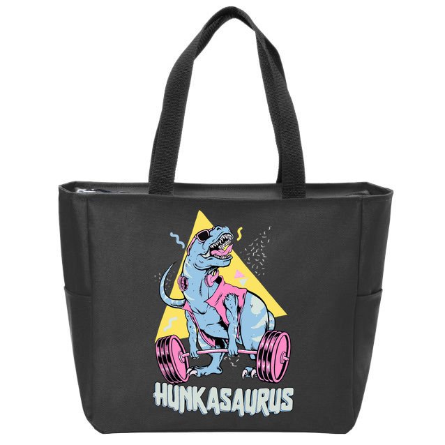 Hunkasaurus T rex Dinosaur Funny Gym & Workout Zip Tote Bag