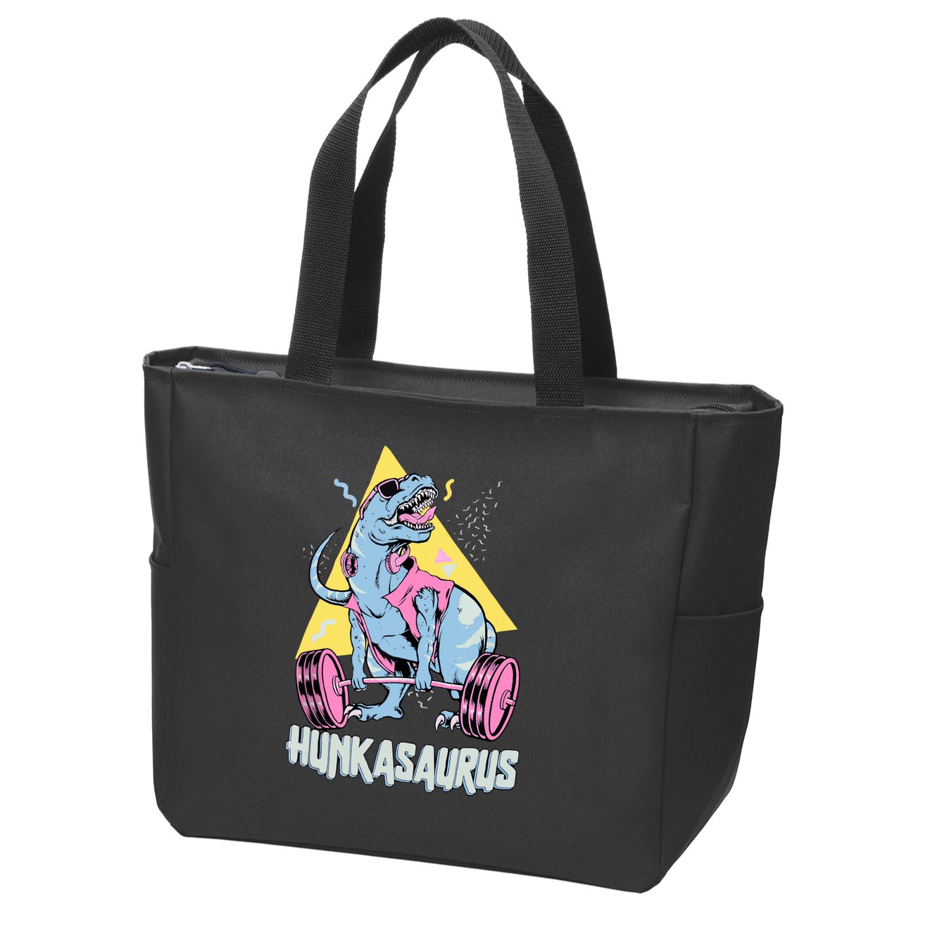 Hunkasaurus T rex Dinosaur Funny Gym & Workout Zip Tote Bag
