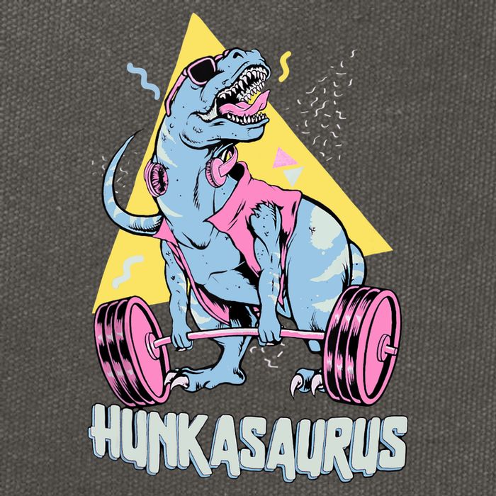Hunkasaurus T rex Dinosaur Funny Gym & Workout Cotton Canvas Backpack