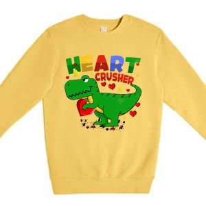 Heart T Rex Crusher Dinosaur Valentines Day Gift Premium Crewneck Sweatshirt