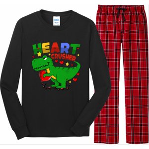 Heart T Rex Crusher Dinosaur Valentines Day Gift Long Sleeve Pajama Set