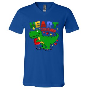 Heart T Rex Crusher Dinosaur Valentines Day Gift V-Neck T-Shirt