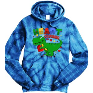 Heart T Rex Crusher Dinosaur Valentines Day Gift Tie Dye Hoodie