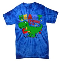 Heart T Rex Crusher Dinosaur Valentines Day Gift Tie-Dye T-Shirt