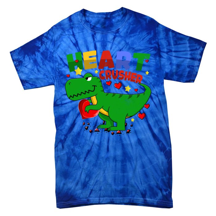 Heart T Rex Crusher Dinosaur Valentines Day Gift Tie-Dye T-Shirt