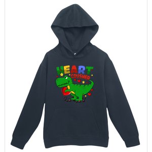 Heart T Rex Crusher Dinosaur Valentines Day Gift Urban Pullover Hoodie