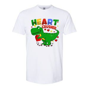 Heart T Rex Crusher Dinosaur Valentines Day Gift Softstyle CVC T-Shirt