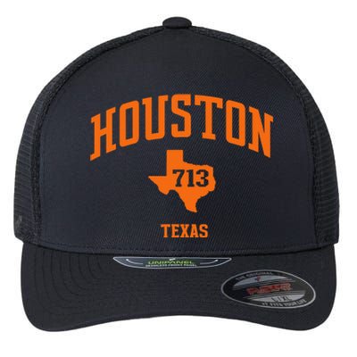 Houston Texas Retro Vintage 713 Htown Flexfit Unipanel Trucker Cap