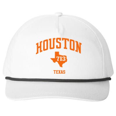 Houston Texas Retro Vintage 713 Htown Snapback Five-Panel Rope Hat