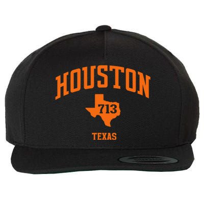 Houston Texas Retro Vintage 713 Htown Wool Snapback Cap