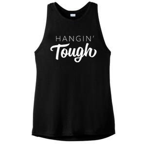 Hangin Tough Retro 80s Gift Ladies PosiCharge Tri-Blend Wicking Tank