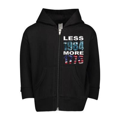 Hirez The Rapper Less 1984 More 1776 Toddler Zip Fleece Hoodie