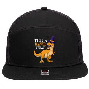 Halloween T Rex Dinosaur Trick Rawr Treat Meaningful Gift 7 Panel Mesh Trucker Snapback Hat