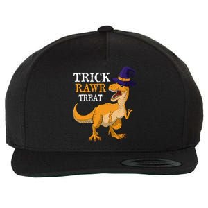 Halloween T Rex Dinosaur Trick Rawr Treat Meaningful Gift Wool Snapback Cap