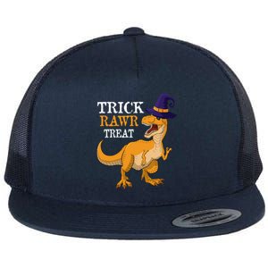 Halloween T Rex Dinosaur Trick Rawr Treat Meaningful Gift Flat Bill Trucker Hat