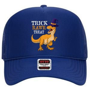 Halloween T Rex Dinosaur Trick Rawr Treat Meaningful Gift High Crown Mesh Back Trucker Hat