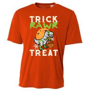 Halloween Trick Rawr Treat Dino Trex Costume Cool Gift Cooling Performance Crew T-Shirt