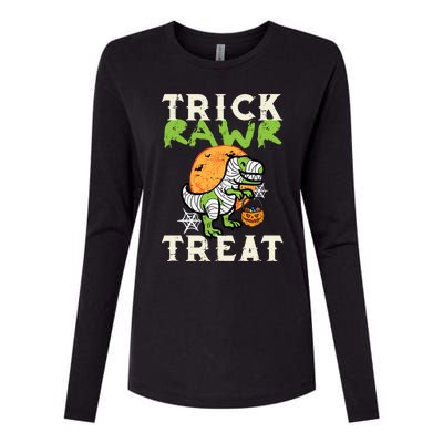 Halloween Trick Rawr Treat Dino Trex Costume Cool Gift Womens Cotton Relaxed Long Sleeve T-Shirt