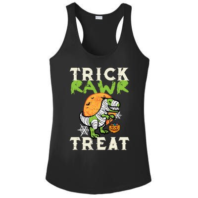 Halloween Trick Rawr Treat Dino Trex Costume Cool Gift Ladies PosiCharge Competitor Racerback Tank