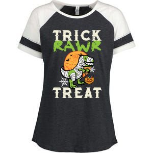 Halloween Trick Rawr Treat Dino Trex Costume Cool Gift Enza Ladies Jersey Colorblock Tee