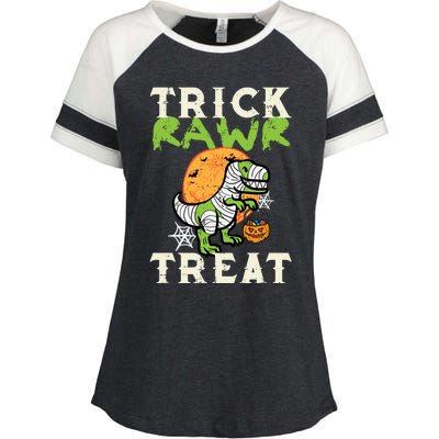 Halloween Trick Rawr Treat Dino Trex Costume Cool Gift Enza Ladies Jersey Colorblock Tee