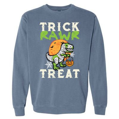 Halloween Trick Rawr Treat Dino Trex Costume Cool Gift Garment-Dyed Sweatshirt