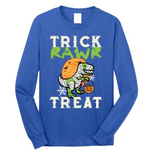 Halloween Trick Rawr Treat Dino Trex Costume Cool Gift Long Sleeve Shirt