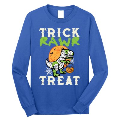 Halloween Trick Rawr Treat Dino Trex Costume Cool Gift Long Sleeve Shirt