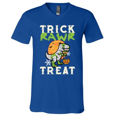 Halloween Trick Rawr Treat Dino Trex Costume Cool Gift V-Neck T-Shirt