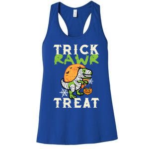 Halloween Trick Rawr Treat Dino Trex Costume Cool Gift Women's Racerback Tank