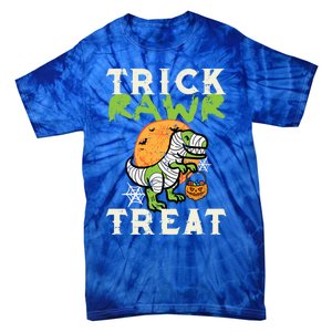 Halloween Trick Rawr Treat Dino Trex Costume Cool Gift Tie-Dye T-Shirt