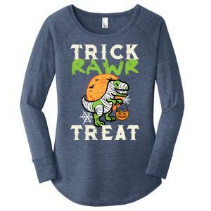 Halloween Trick Rawr Treat Dino Trex Costume Cool Gift Women's Perfect Tri Tunic Long Sleeve Shirt