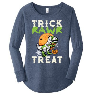 Halloween Trick Rawr Treat Dino Trex Costume Cool Gift Women's Perfect Tri Tunic Long Sleeve Shirt