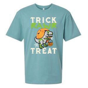 Halloween Trick Rawr Treat Dino Trex Costume Cool Gift Sueded Cloud Jersey T-Shirt