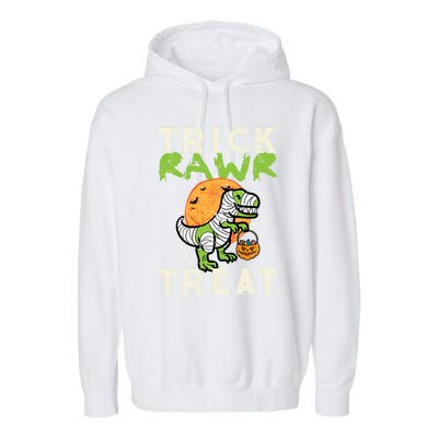 Halloween Trick Rawr Treat Dino Trex Costume Cool Gift Garment-Dyed Fleece Hoodie