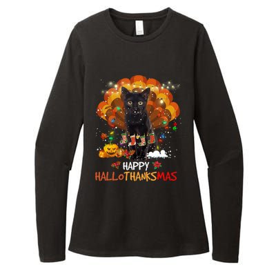 Happy Thanksgiving Ragdoll Black Cat Happy Hallothanksmas Gift Womens CVC Long Sleeve Shirt