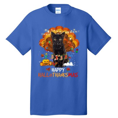 Happy Thanksgiving Ragdoll Black Cat Happy Hallothanksmas Gift Tall T-Shirt