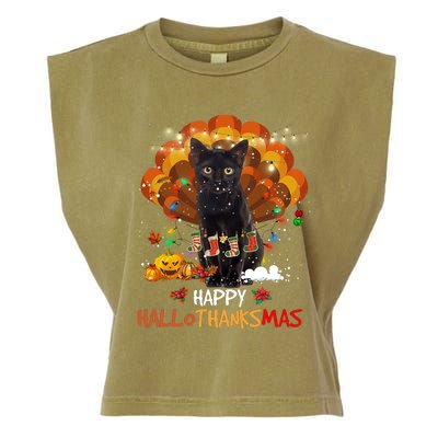 Happy Thanksgiving Ragdoll Black Cat Happy Hallothanksmas Gift Garment-Dyed Women's Muscle Tee