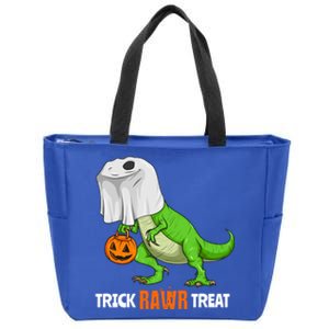 Halloween T Rex Dinosaur Ghost Trick Rawr Treat Funny Cute Cool Gift Zip Tote Bag