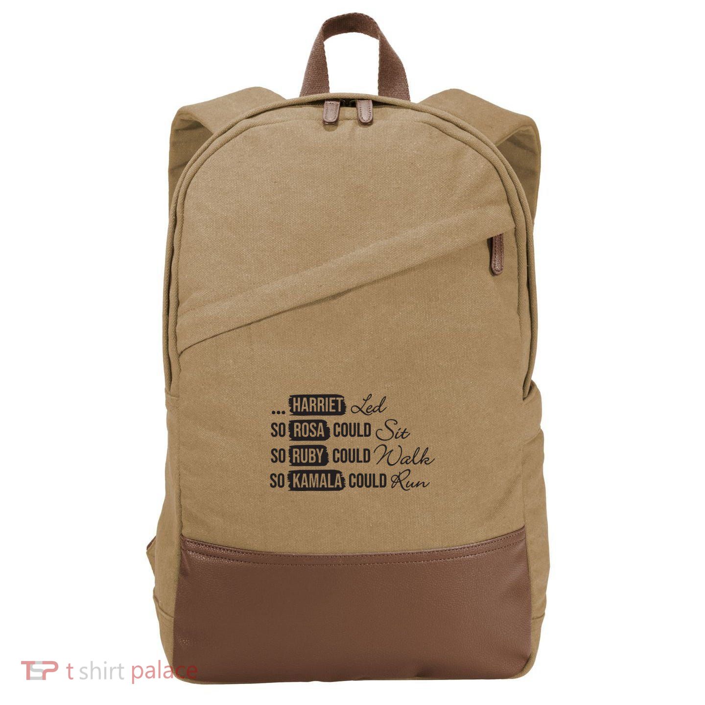 Harriet Tubman Rosa Parks Ruby Bridges Kamala Harris Cotton Canvas Backpack