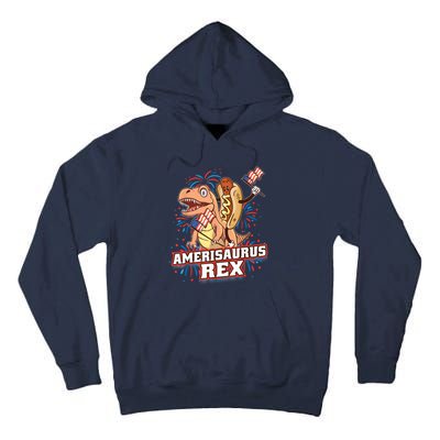 Hotdog T Rex Dinosaur 4th Of July Amerisaurus Funny Gifts Tall Hoodie