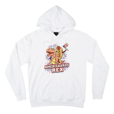 Hotdog T Rex Dinosaur 4th Of July Amerisaurus Funny Gifts Hoodie