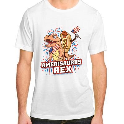 Hotdog T Rex Dinosaur 4th Of July Amerisaurus Funny Gifts Adult ChromaSoft Performance T-Shirt