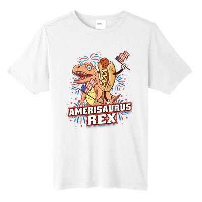 Hotdog T Rex Dinosaur 4th Of July Amerisaurus Funny Gifts Tall Fusion ChromaSoft Performance T-Shirt