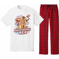 Hotdog T Rex Dinosaur 4th Of July Amerisaurus Funny Gifts Pajama Set